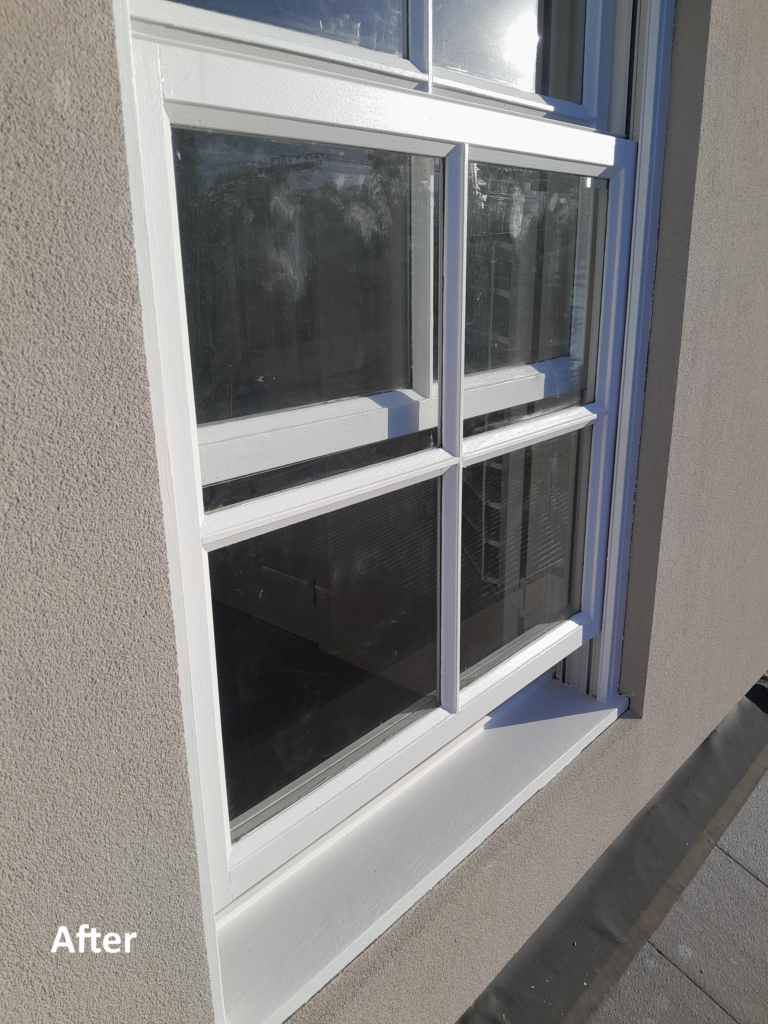 freshly painted white window
