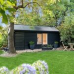 Newly painted timber garden shed completed by professional handyman in Melbourne’s northern suburbs – exterior painting and maintenance services