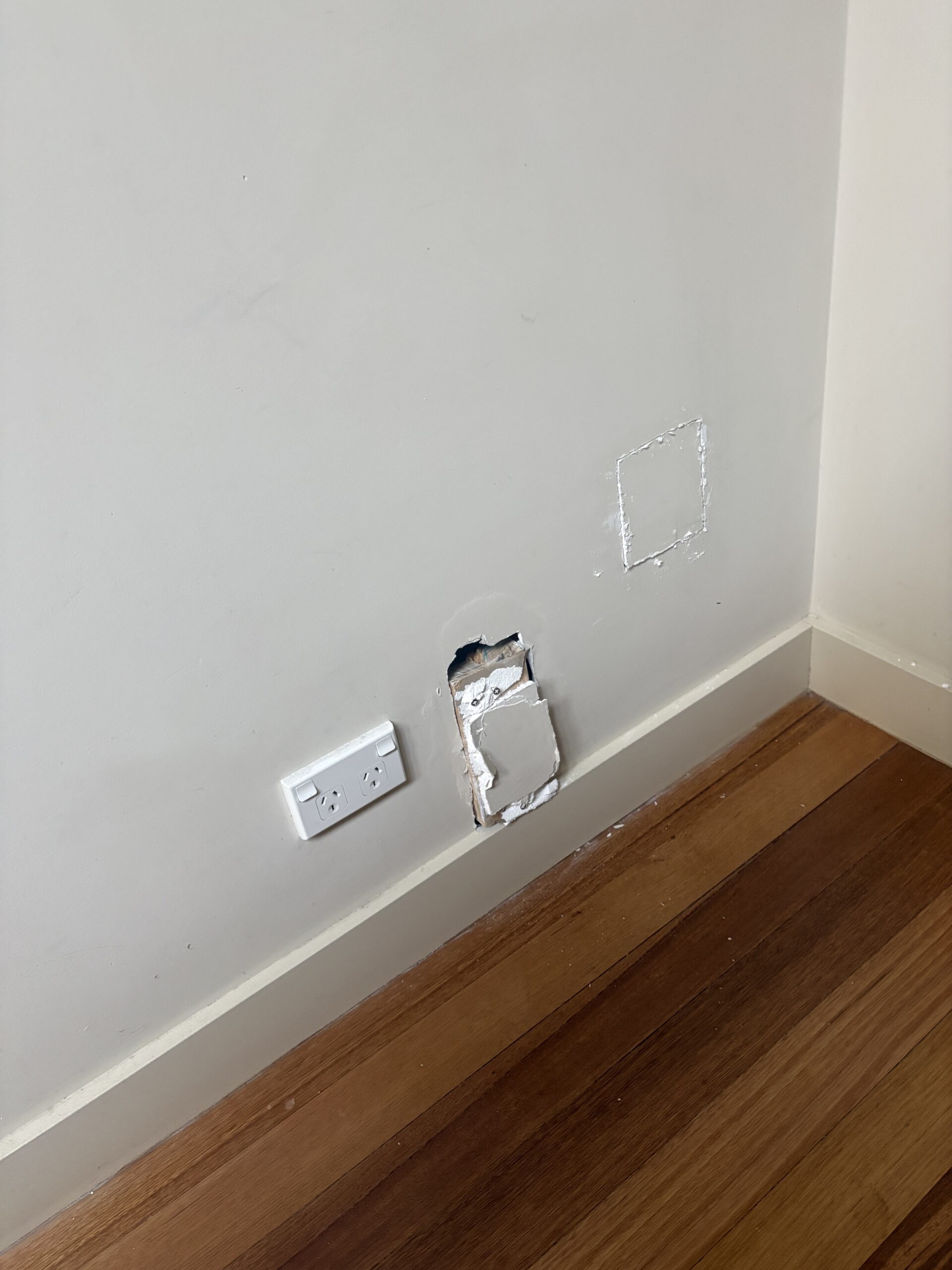 Hallway with patching